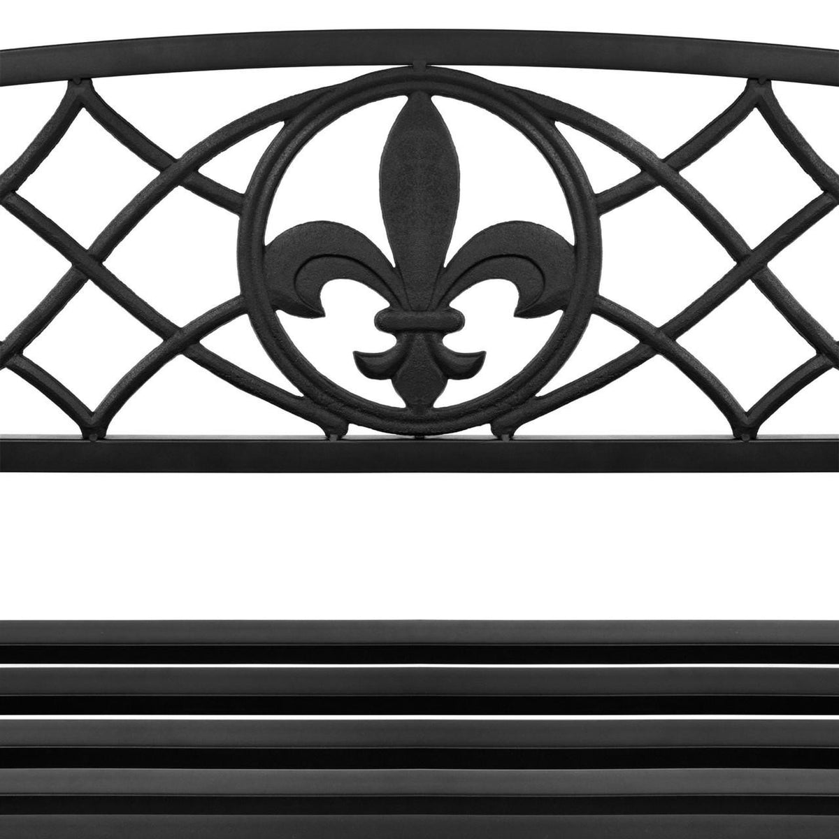 FastFurnishings Farmhouse Black Sturdy 2 Seat Porch Swing Bench Scroll Accents