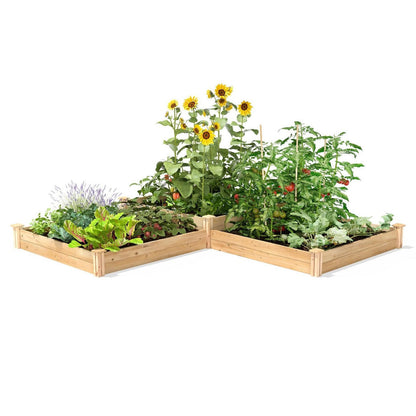 FastFurnishings Farmhouse Cedar Wood Raised Garden Bed 4 ft x 12 ft - Made in USA