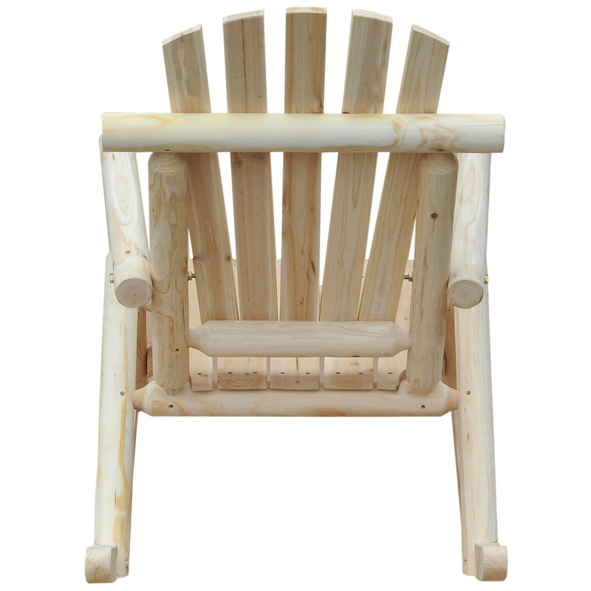 FastFurnishings FarmHouse Classical Fir Wood Rocking Adirondack Chair Natural - Set of 2