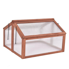 FastFurnishings Farmhouse Double Box Wooden Small Portable Garden Greenhouse