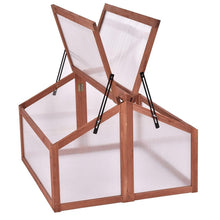 FastFurnishings Farmhouse Double Box Wooden Small Portable Garden Greenhouse