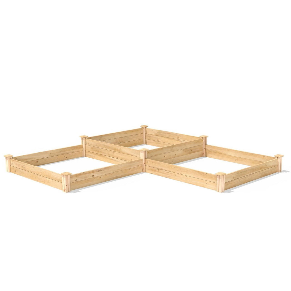 FastFurnishings Farmhouse Pine Wood Raised Garden Bed 4 ft x 12 ft - Made in USA