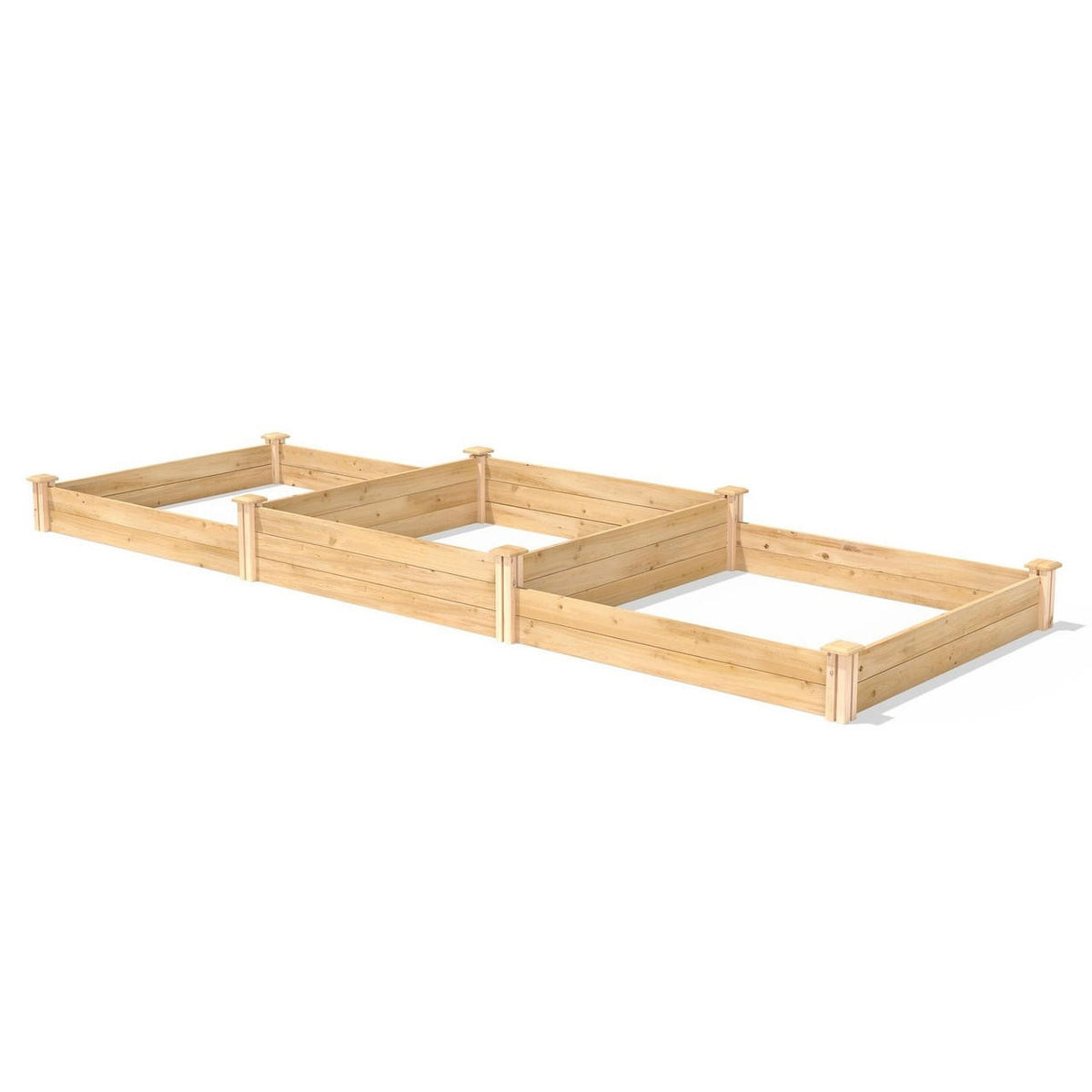 FastFurnishings Farmhouse Pine Wood Raised Garden Bed 4 ft x 12 ft - Made in USA