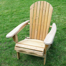 FastFurnishings Folding Adirondack Chair for Patio Garden in Natural Wood Finish
