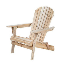FastFurnishings Folding Adirondack Chair for Patio Garden in Natural Wood Finish
