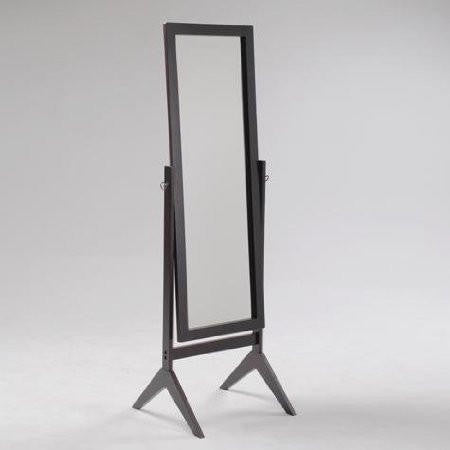 FastFurnishings Full Length Cheval Mirror in Espresso Finish