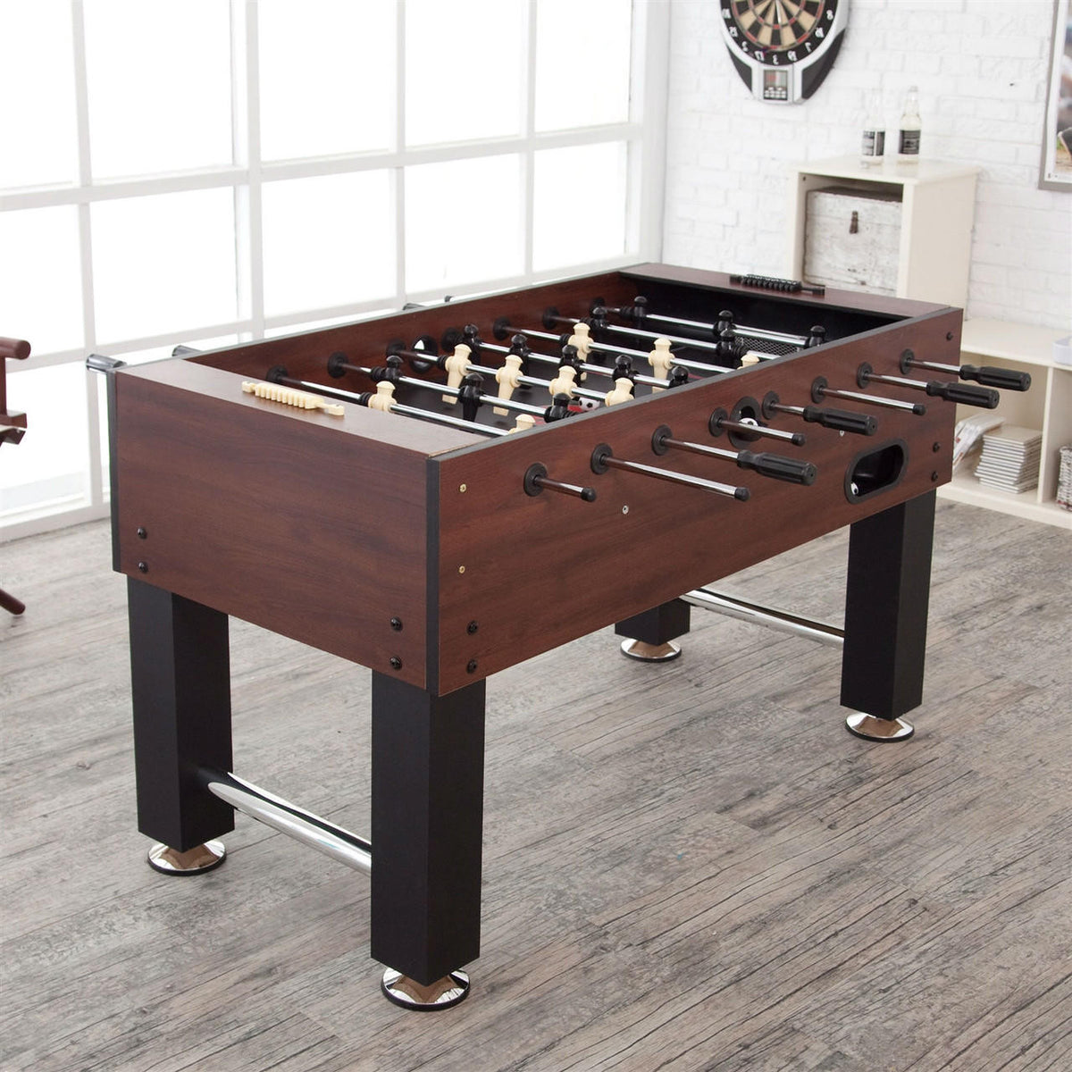FastFurnishings Game Time 55-inch Foosball Table with 4 Soccer Balls