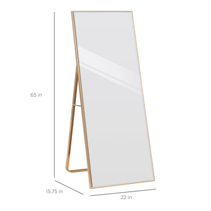 FastFurnishings Gold Large Full Length Leaning Wall or Hanging Mirror