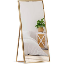 FastFurnishings Gold Large Full Length Leaning Wall or Hanging Mirror
