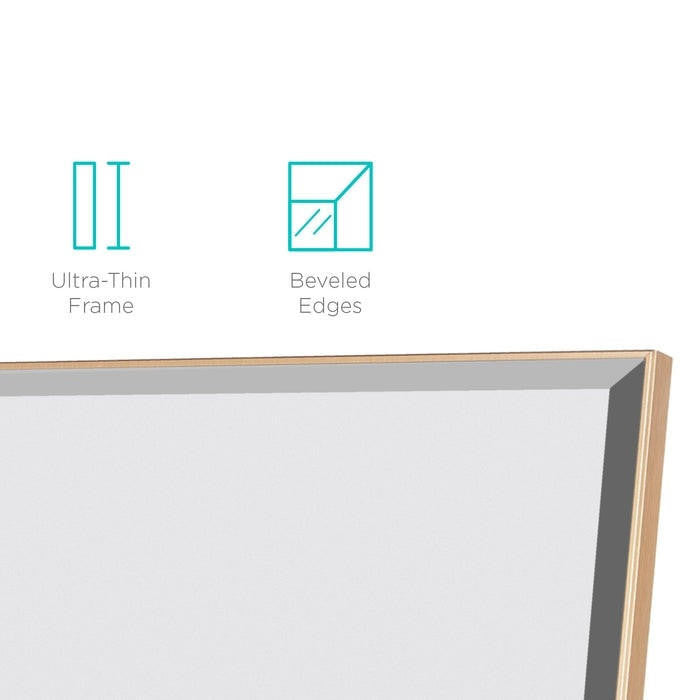 FastFurnishings Gold Large Full Length Leaning Wall or Hanging Mirror