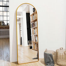 FastFurnishings Gold Large Full Length Rounded Leaning Wall or Hanging Mirror
