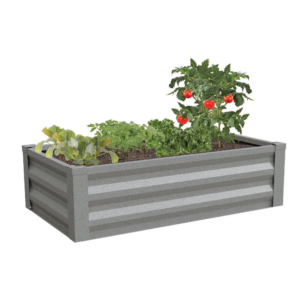 FastFurnishings Gray Powder Coated Metal Raised Garden Bed Planter Made In USA