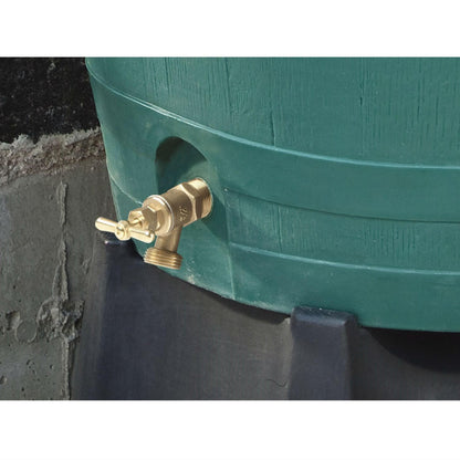 FastFurnishings Green 50-Gallon Rain Barrel in UV Resistant Plastic w/ Brass Spigot