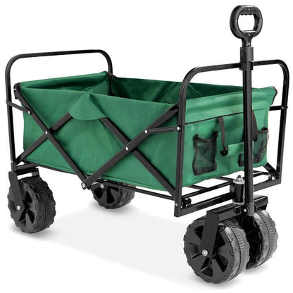 FastFurnishings Green Heavy Duty Collapsible Multipurpose Indoor/Outdoor Utility Garden Cart