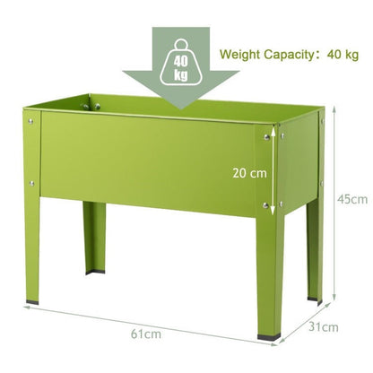 FastFurnishings Green Heavy Duty Galvanized Steel Outdoor Elevated Raised Garden Plant Stand