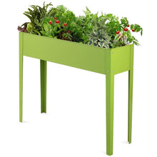 FastFurnishings Green Heavy Duty Galvanized Steel Outdoor Elevated Raised Garden Planter