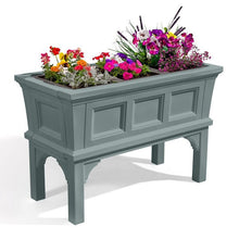 FastFurnishings Green Rectangular Raised Garden Bed Planter Box with 3 Removeable Trays