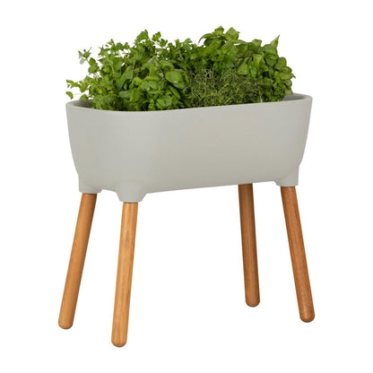 FastFurnishings Grey Scandinavian Elevated Raised Smart Drainage Planter Bed