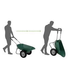 FastFurnishings Heavy Duty 2-Wheel Multipurpose Rust Proof Wheelbarrow - Green