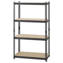 FastFurnishings Heavy Duty 4-Shelf Black Storage Rack Shelving Unit