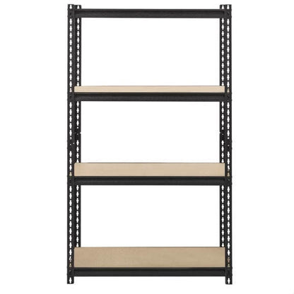 FastFurnishings Heavy Duty 4-Shelf Black Storage Rack Shelving Unit