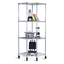 FastFurnishings Heavy Duty 4-Tier Corner Storage Rack Shelving Unit with Casters