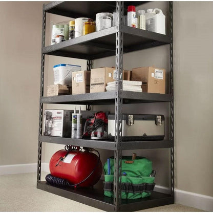 FastFurnishings Heavy Duty 48-inch Wide 5-Shelf Metal Shelving Unit