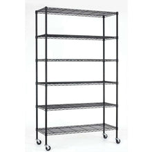 FastFurnishings Heavy Duty 6-Shelf Adjustable Metal Shelving Rack with Casters