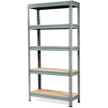 FastFurnishings Heavy Duty 60 inch Adjustable 5-Shelf Metal Storage Rack in Gray
