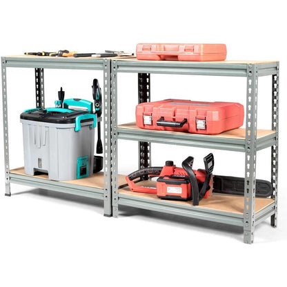 FastFurnishings Heavy Duty 60 inch Adjustable 5-Shelf Metal Storage Rack in Gray