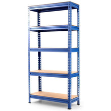 FastFurnishings Heavy Duty 60 inch Adjustable 5-Shelf Metal Storage Rack in Navy Blue