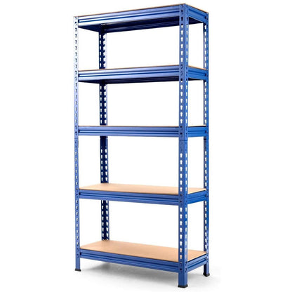 FastFurnishings Heavy Duty 60 inch Adjustable 5-Shelf Metal Storage Rack in Navy Blue