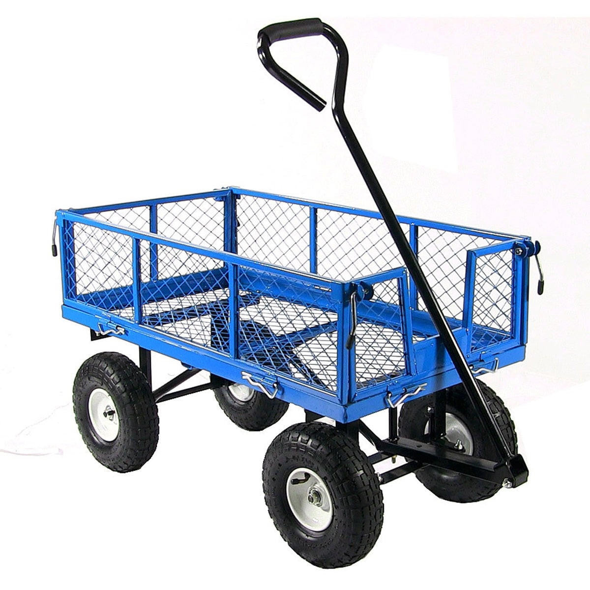 FastFurnishings Heavy Duty Blue Wheelbarrow Steel Log Garden Cart