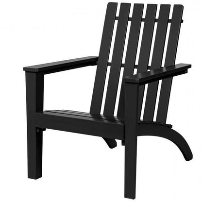 FastFurnishings Indoor/Outdoor Acacia Wood Adirondack Lounge Armchair - Black