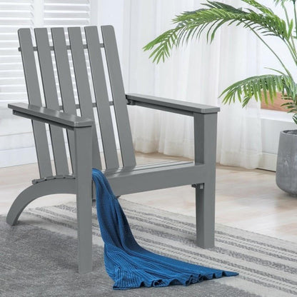 FastFurnishings Indoor/Outdoor Acacia Wood Adirondack Lounge Armchair - Grey
