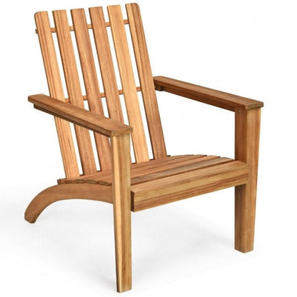 FastFurnishings Indoor/Outdoor Acacia Wood Adirondack Lounge Armchair - Natural