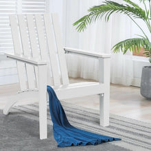 FastFurnishings Indoor/Outdoor Acacia Wood Adirondack Lounge Armchair - White