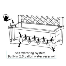 FastFurnishings Indoor/Outdoor Grey Polypropylene Self Watering Planter with Trellis on Wheels