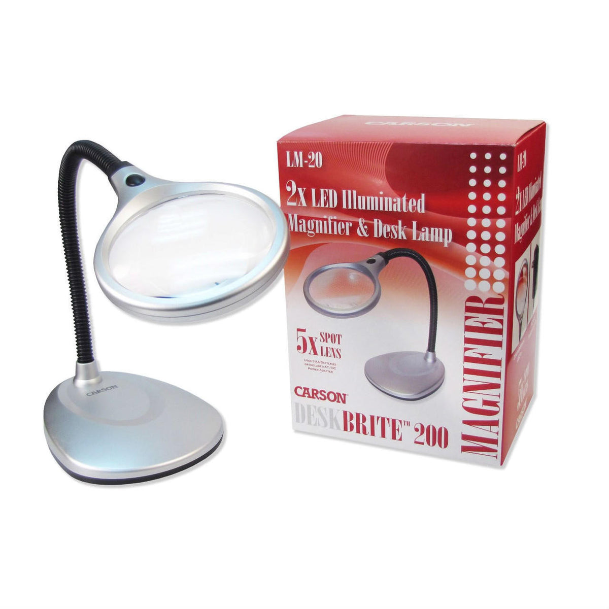 FastFurnishings LED Illuminated 2X Magnifying Glass / Desk Lamp