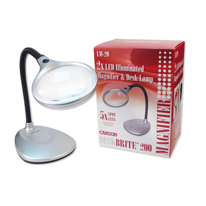 FastFurnishings LED Illuminated 2X Magnifying Glass / Desk Lamp