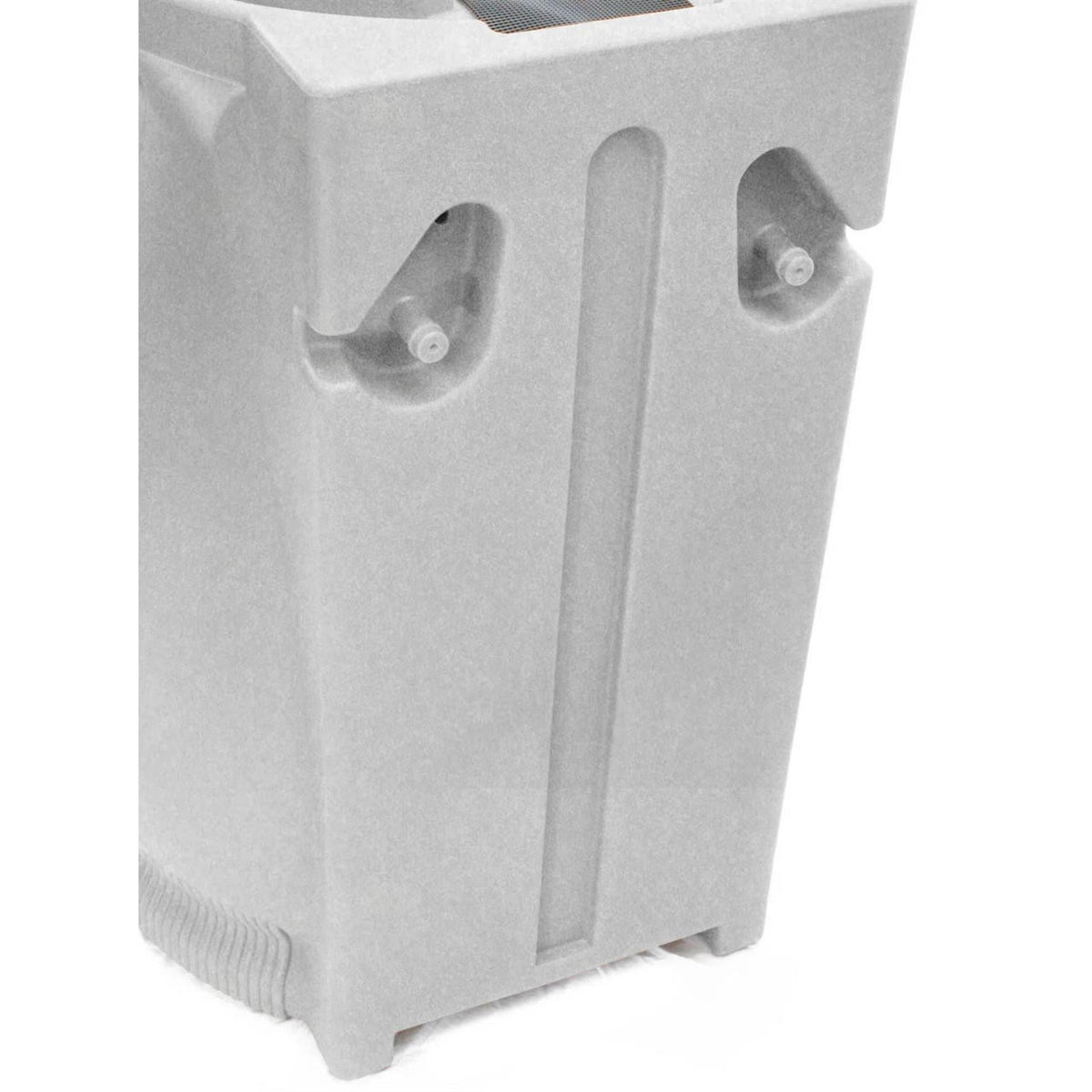 FastFurnishings Light Grey Granite 65 Gallon Plastic Urn Rain Barrel with Planter Top