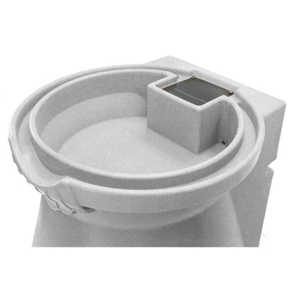 FastFurnishings Light Grey Granite 65 Gallon Plastic Urn Rain Barrel with Planter Top