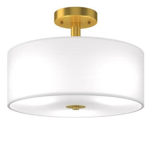FastFurnishings Modern 3-Light Ceiling Mount Glass Pendant Drum Lamp Chandelier White Bronze