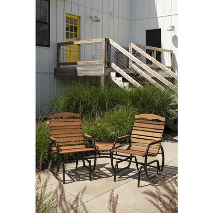 FastFurnishings Modern FarmHome 3 Piece Glider Chairs Set with Side Table