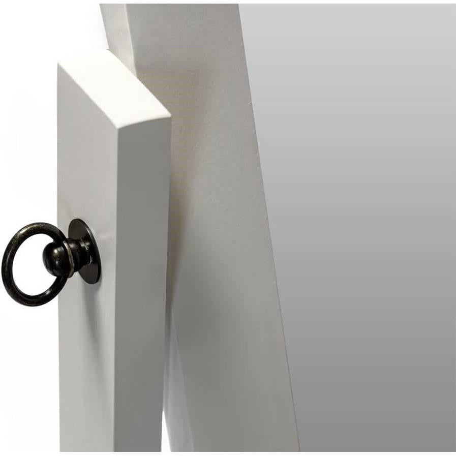 FastFurnishings Modern Full Length Freestanding Bedroom Floor Cheval Mirror in White