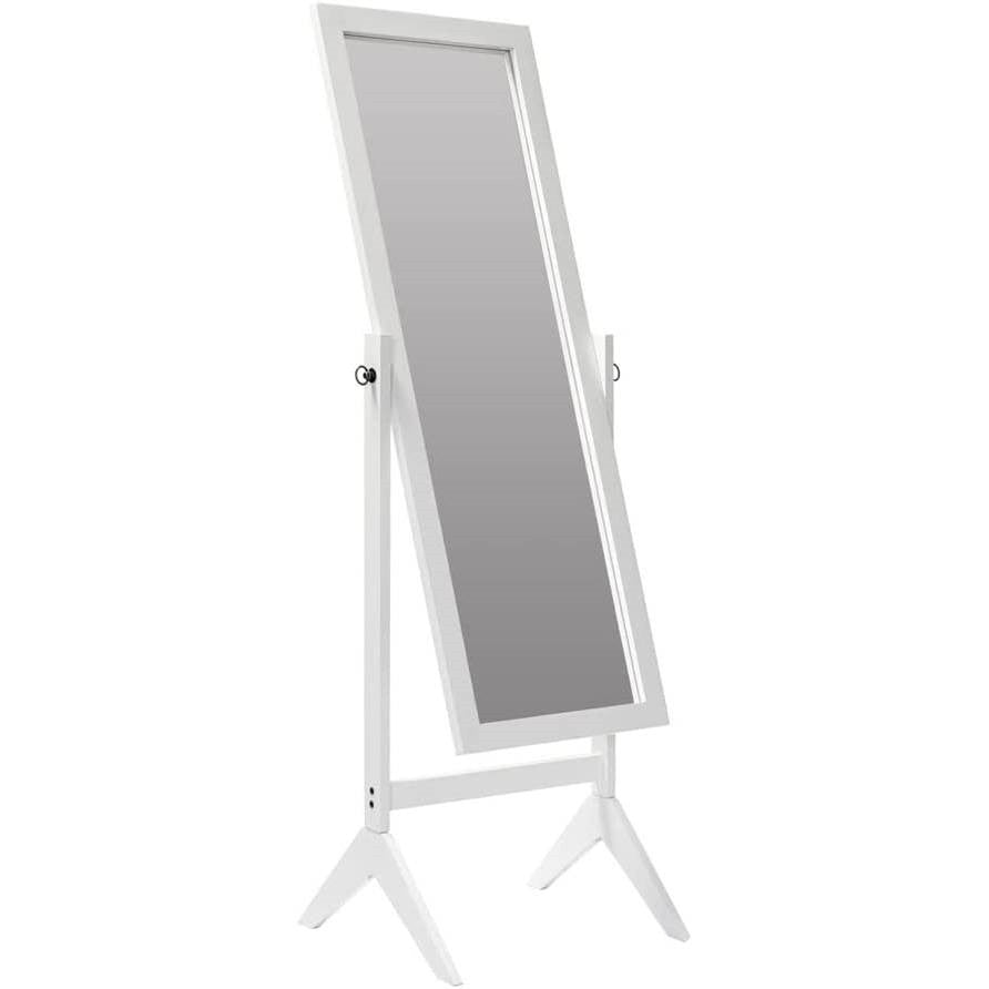 FastFurnishings Modern Full Length Freestanding Bedroom Floor Cheval Mirror in White