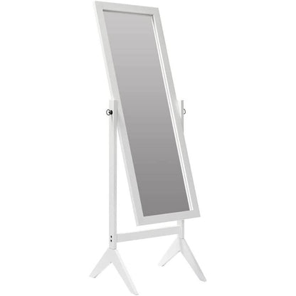 FastFurnishings Modern Full Length Freestanding Bedroom Floor Cheval Mirror in White