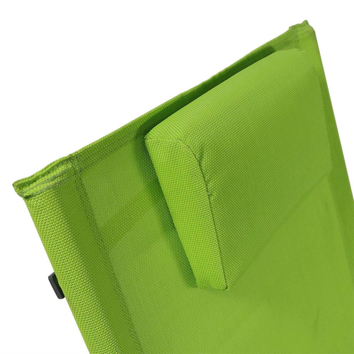 FastFurnishings Modern Green Rocking Chaise Lounge Chair Patio Lounger with Pillow