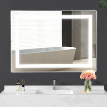 FastFurnishings Modern LED Lighted Mirror Dimmable Wall-Mounted Bathroom Vanity 27 x 20 inch