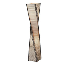 FastFurnishings Modern Twist Sculpture Style Floor Lamp Lantern with Beige Shade
